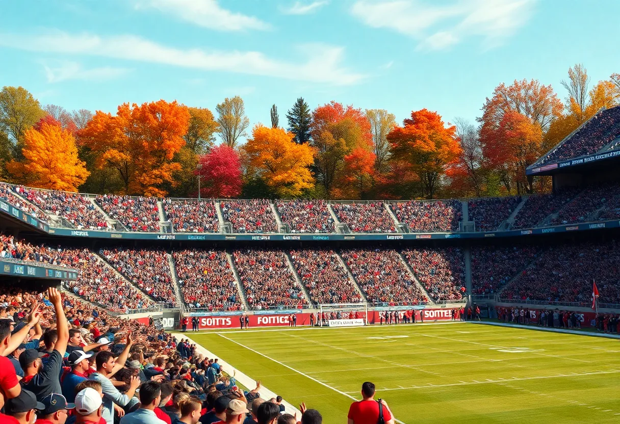 Fans celebrating Tennessee football victory