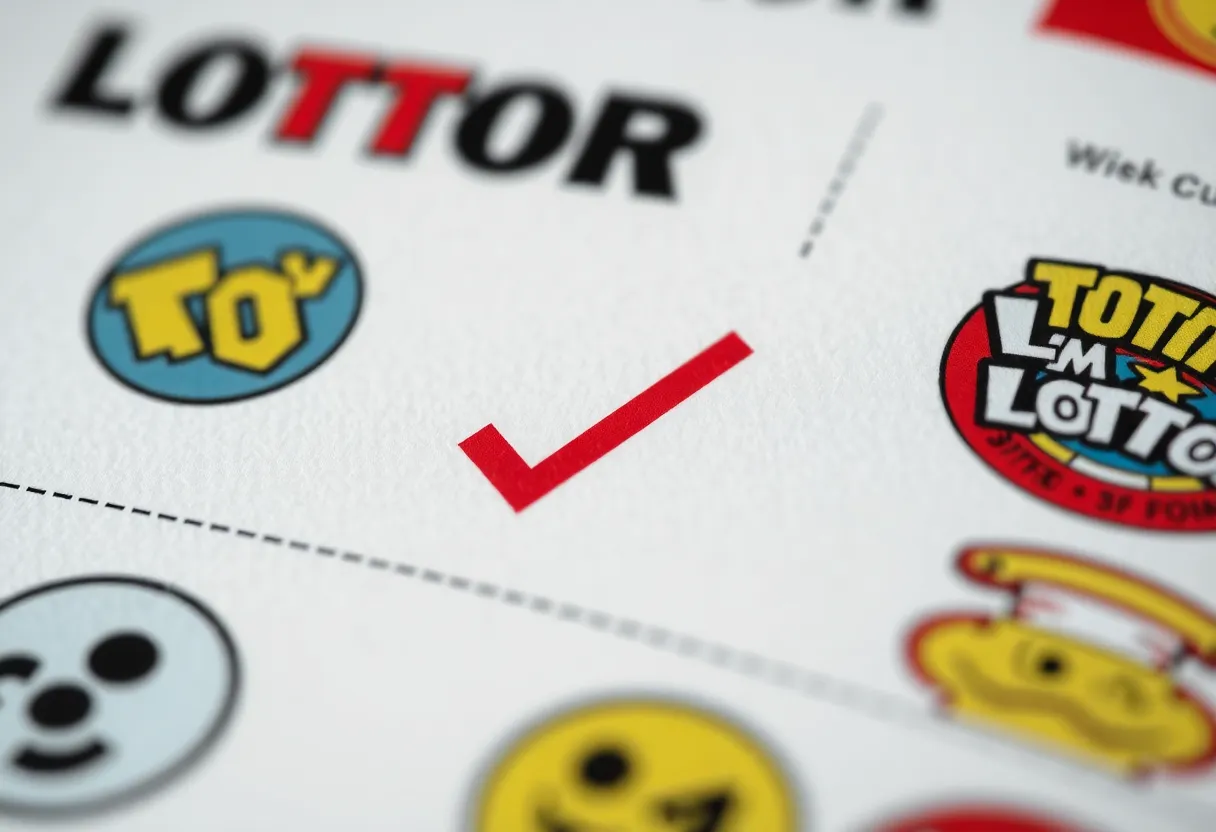 Lottery ticket with winning numbers