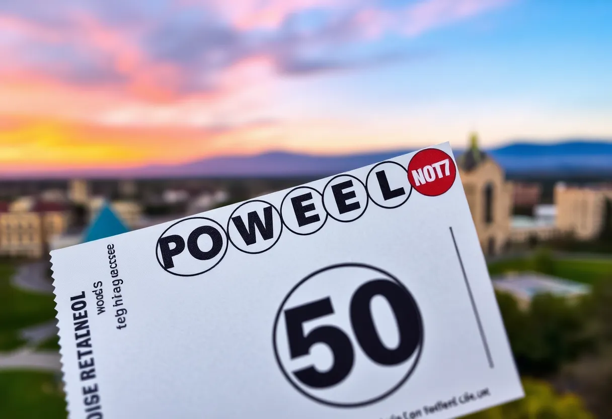 Powerball lottery ticket with Tennessee landmarks