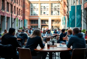 Students engaged in discussions at University of Tennessee at Chattanooga.
