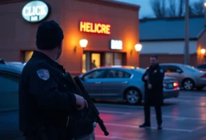 Police conducting an undercover operation outside a bar
