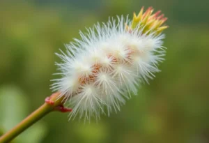 Fluffy white woolly aphids on a green plant in Chattanooga
