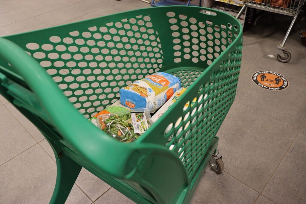 Shopping cart at a store
