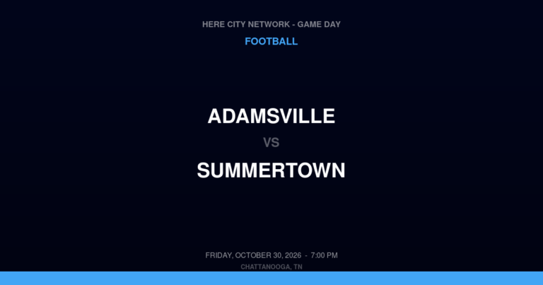 Adamsville vs. Summertown — Football Game Day — Summertown, TN — Oct 30, 2026