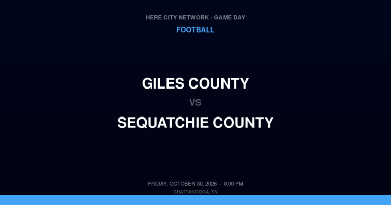 Giles County vs. Sequatchie County — Football Game Day — Dunlap, TN — Oct 30, 2026