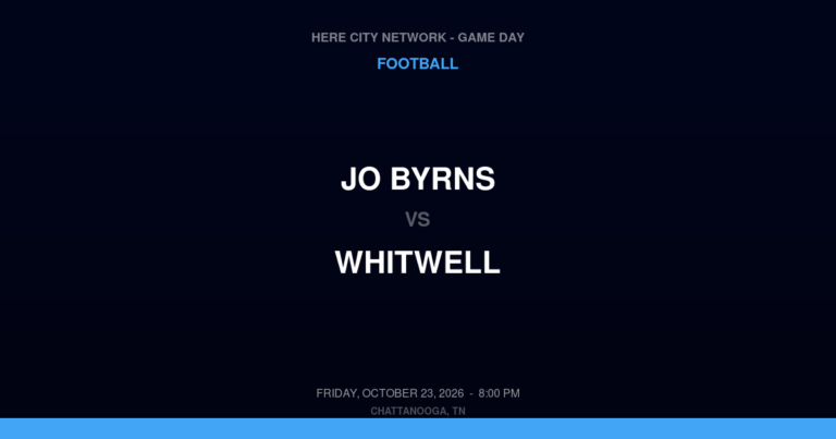 Jo Byrns vs. Whitwell — Football Game Day — Whitwell, TN — Oct 23, 2026