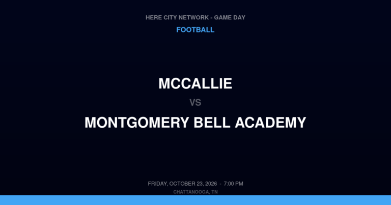 McCallie vs. Montgomery Bell Academy — Football Game Day — Nashville, TN — Oct 23, 2026