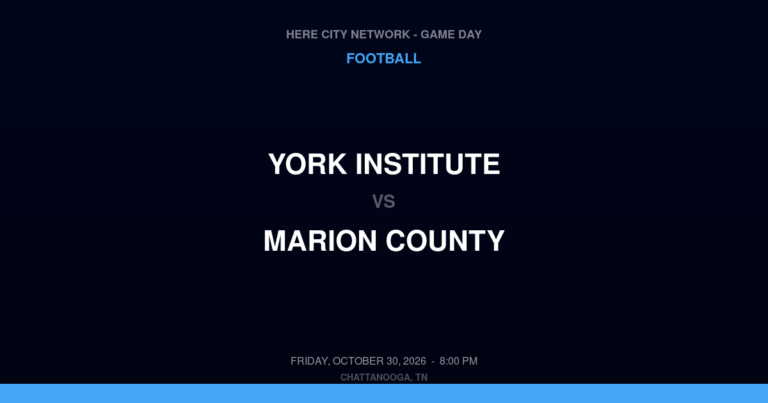 York Institute vs. Marion County — Football Game Day — Jasper, TN — Oct 30, 2026